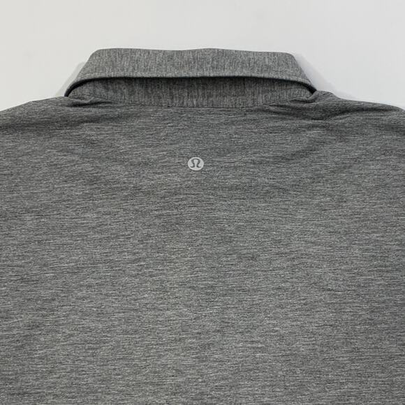 Lululemon Polo Shirt Mens L Large Graphite Evolution Short Sleeve Performance - Picture 5 of 7